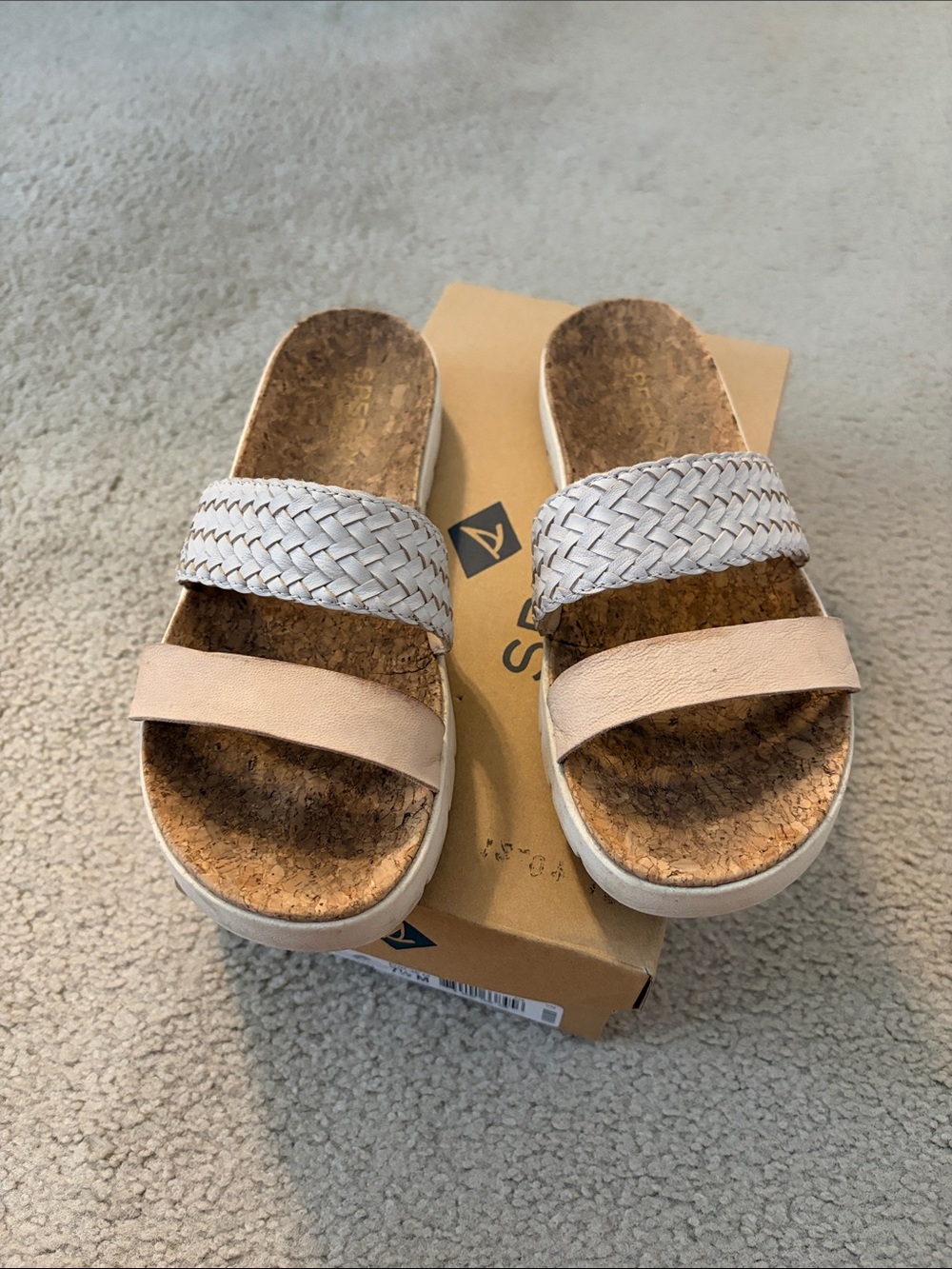 Sperry Women's Dual-Strap Slide Sandals in Blush and Ivory